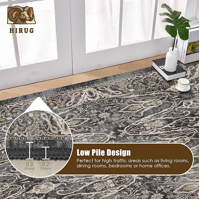 Washable Area Rug 8' x 10' Vintage Traditional Persian Mat - Image 5