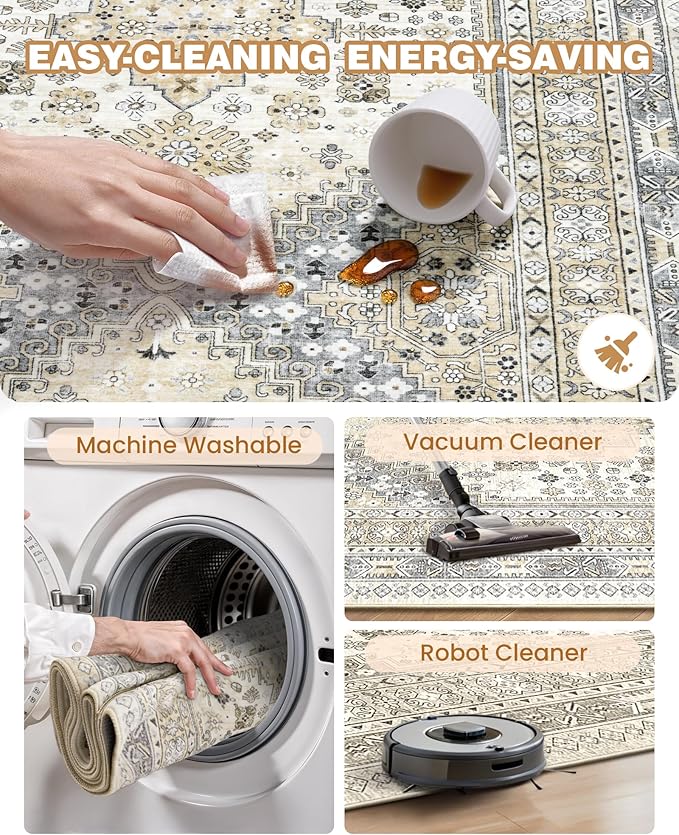 Kitchen Runner Rug Non Slip Washable 2.5x8, Soft Low Pile Entryway Rug Runners - Image 8