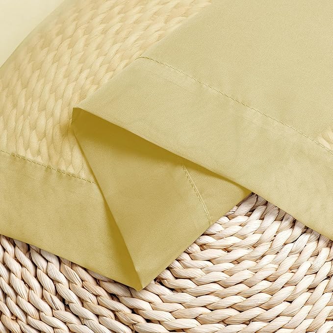 Chyhomenyc Mustard Yellow Sheer Curtains 54 Inches Long, Light Filtering Window - Image 5