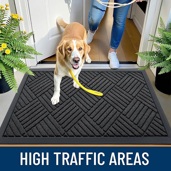 OLANLY Front Door Mat Outside Entrance 59x34, Heavy Duty Sturdy Natural Rubber - Image 5