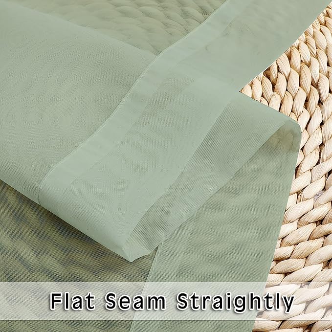 OWENIE Sage Sheer Curtains 144 inch Extra Long, Elegant and Airy Drapes - Image 6
