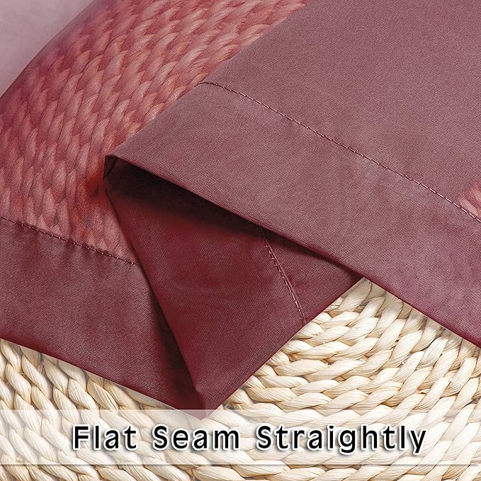 OVZME Burgundy Sheer Curtains 84 inch Length 2 Panels Set, Light Filtering - Image 6