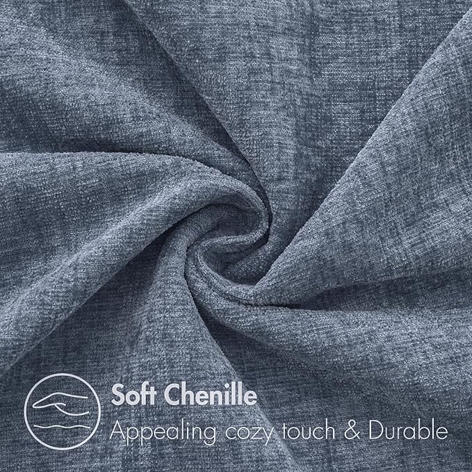 MIULEE Pack of 2 Couch Throw Pillow Covers 18x18 Inch Soft Dark Grey Blue - Image 2