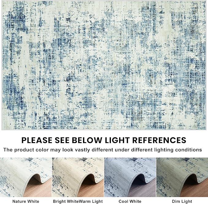 9x12 Area Rugs for Living Room Washable Rug: Anti-Skid Abstract Modern Living - Image 8