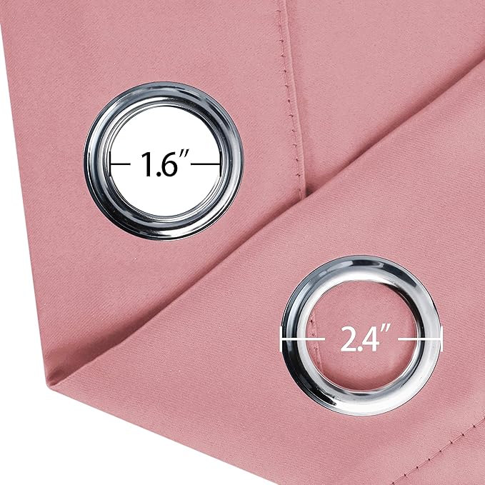 LEMOMO Pink Thermal Blackout Curtains/52 x 72 Inch/Set of 2 Panels Room - Image 6