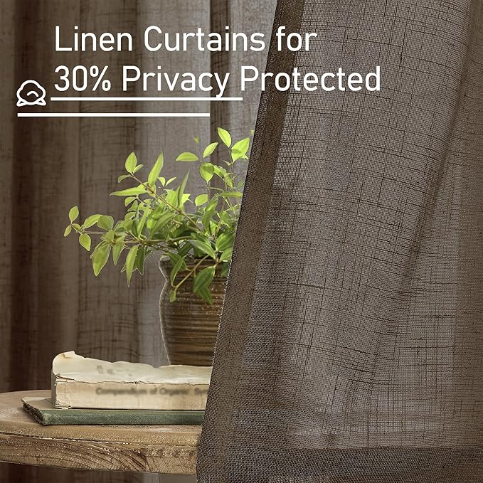 LAMIT Dark Brown Linen Curtains - Image 5