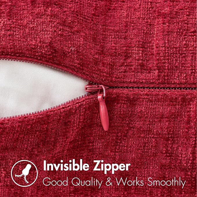 MIULEE Pack of 2 Red Couch Throw Pillow Covers 18x18 Inch Soft Cushion Covers - Image 3