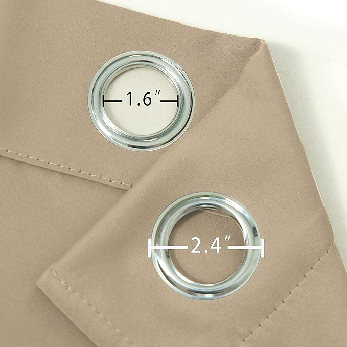 LEMOMO Beige Blackout Curtains 66 x 63 Inch Length/Set of 2 Curtain - Image 5