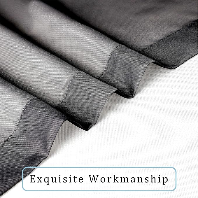 OWENIE Sheer Black Curtains 84 Inch Length 2 Panels Set - Image 4
