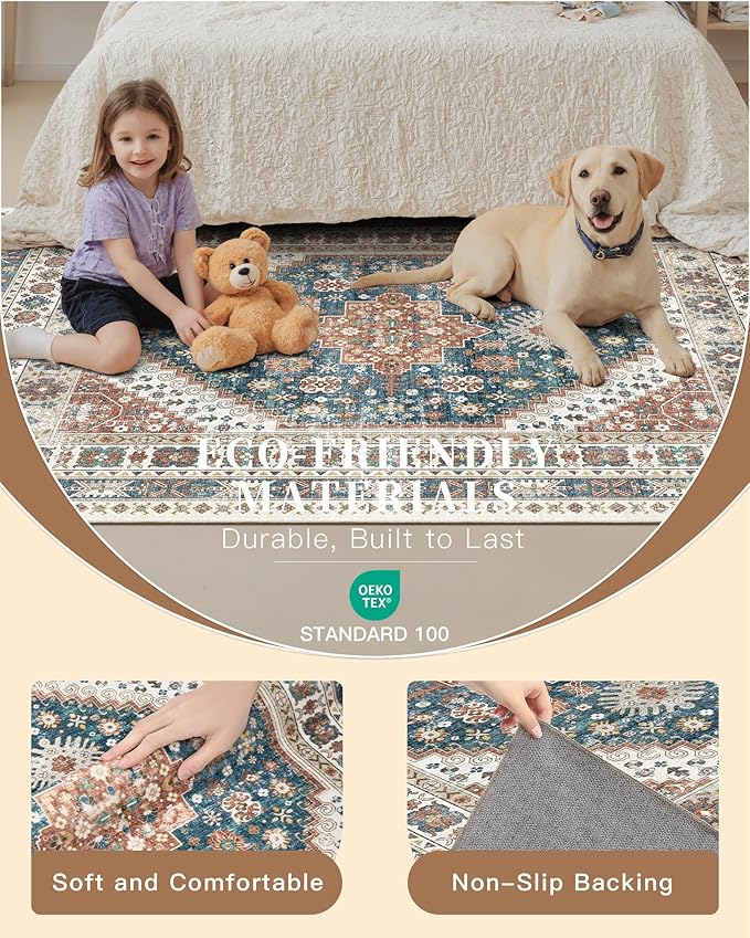 Madane Runner Rug 2'6''x8' Kitchen Runner, Hallway Runner Printed Vintage - Image 5