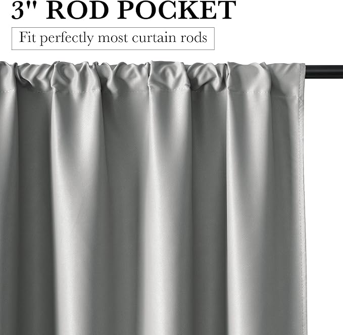 RYB HOME 100% Blackout Bathroom Curtains Over Sink 30 inches Long, Heat & UV - Image 3