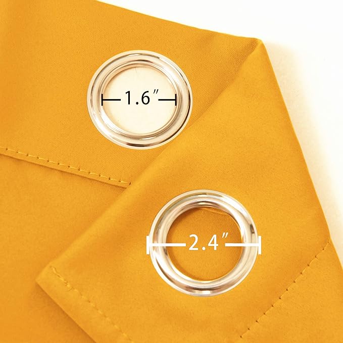 LEMOMO Yellow Blackout Curtains 34 x 63 Inch Length/Set of 2 Curtain - Image 5