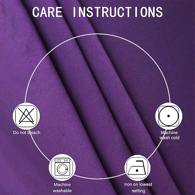 LEMOMO Purple Blackout Curtains 34 x 63 Inch Length/Set of 2 Curtain - Image 4