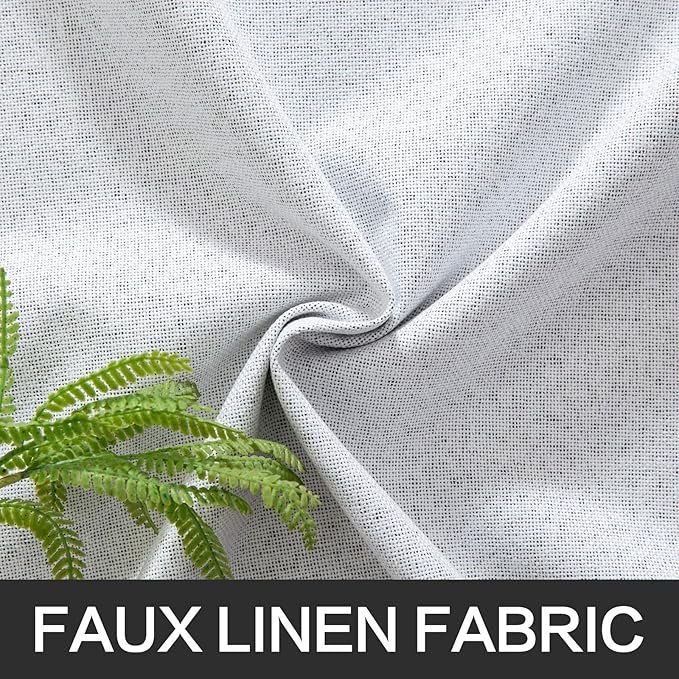 MIULEE Linen Texture Curtains for Bedroom Solid 100% Blackout Thermal Insulated - Image 5
