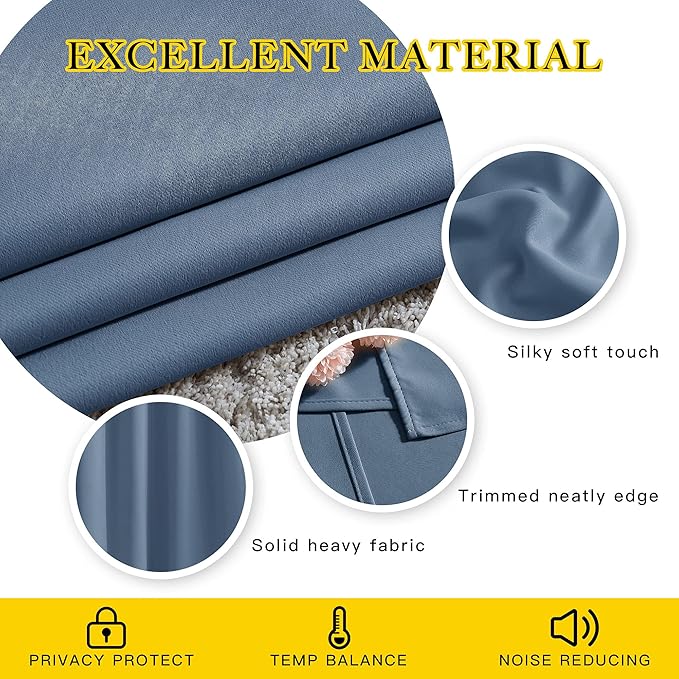 NICETOWN Light Blocking Curtains and Drapes Extra Long 120" - Image 3