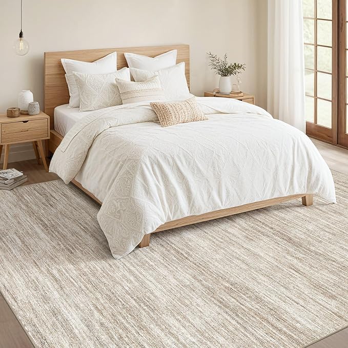 Nakagishi 5X7 Area Rugs Living Room: Washable Large Vintage Rug Neutral - Image 5