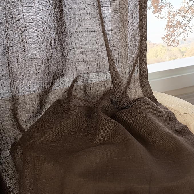 BGment Brown Linen Curtains 72 Inches Long - Image 7