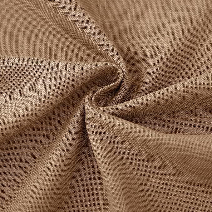 Brown Curtains for Living Room Back Tab Modern Farmhouse Semi Sheer Curtains 90 - Image 6