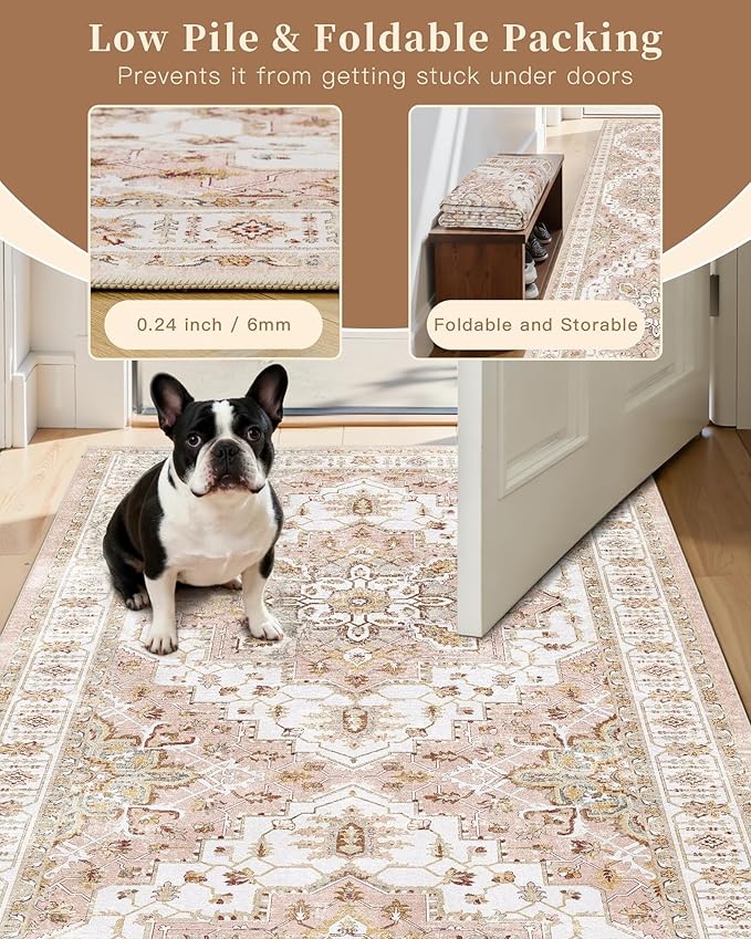 Madane Runner Rug 2'6''x8' Kitchen Runner, Hallway Runner Printed Vintage - Image 9