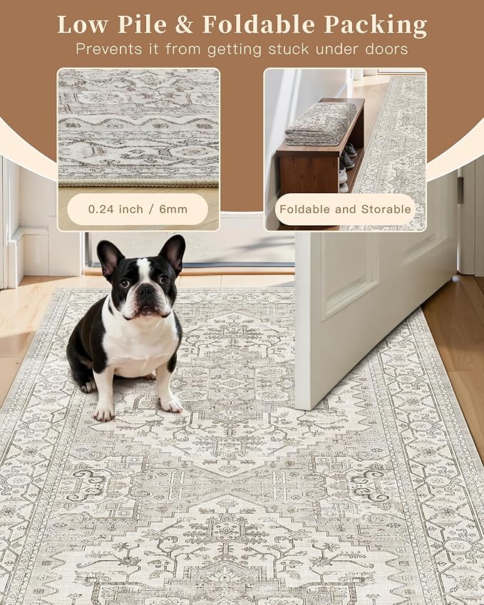 Madane Hallway Runner Rug 2'6''x12', Non Slip Vintage 12ft Runners - Image 6