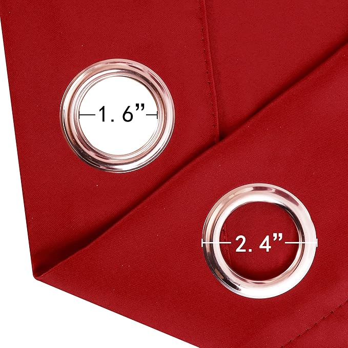 LEMOMO Blackout Curtains 66 x 95 inch/Bright Red Curtains Set of 2 - Image 6