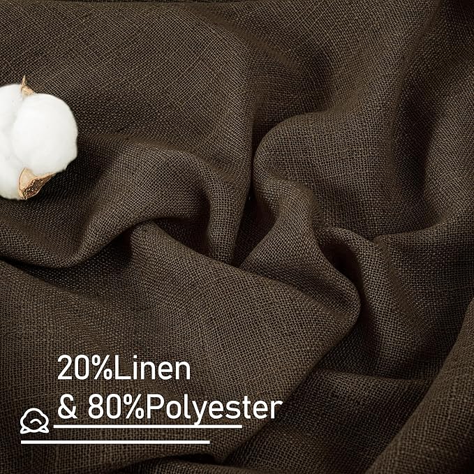 LAMIT Dark Brown Linen Curtains - Image 2